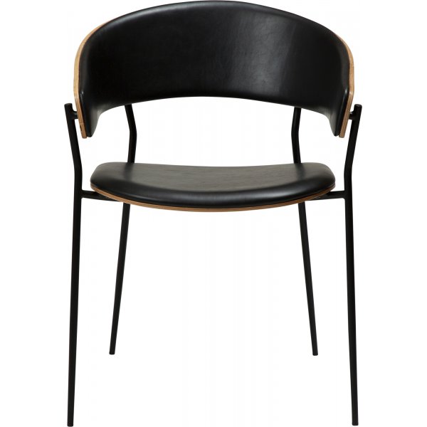 Chaise avec cadre pour berceau - PU noir/placage noyer Chaise avec cadre pour berceau - PU noir/placage noyer