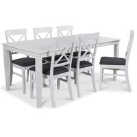 Mellby matgrupp 180 cm bord med 6 st Elisa matstolar Mellby matgrupp 180 cm bord med 6 st Elisa matstolar