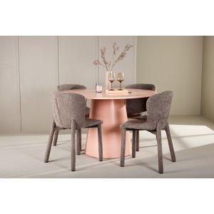 Matbord Lanzo med 4 st Astoria stolar - Beige/rosa/brun Matbord Lanzo med 4 st Astoria stolar - Beige/rosa/brun