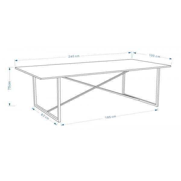 Table à manger Addison 240 cm - Noir Table à manger Addison 240 cm - Noir