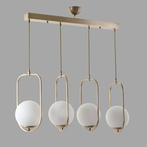 Plafonnier Helper 4B - Blanc/cuivre