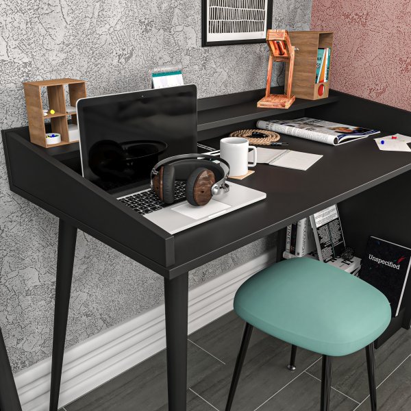 Vanessa skrivbord 121,8 x 59 cm - Svart Vanessa skrivbord 121,8 x 59 cm - Svart