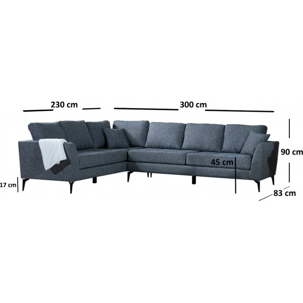 Canapé d'angle Tempo - Gris foncé Canapé d'angle Tempo - Gris foncé