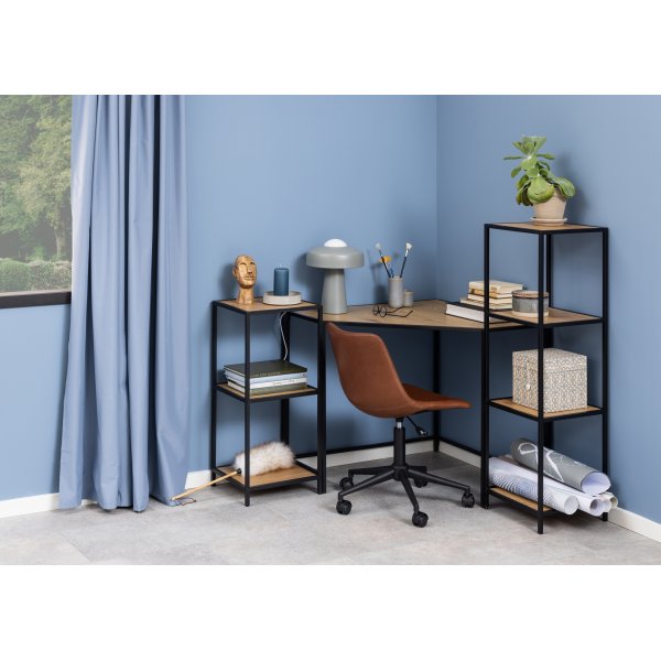 Bibliothque Seaford 35x82 cm - Chne/noir