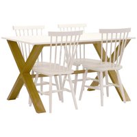 Matgrupp: NordiForm Artic matbord 140 - ek / vit + 4 st Karl pinnstol - vit Matgrupp: NordiForm Artic matbord 140 - ek / vit + 4 st Karl pinnstol - vit