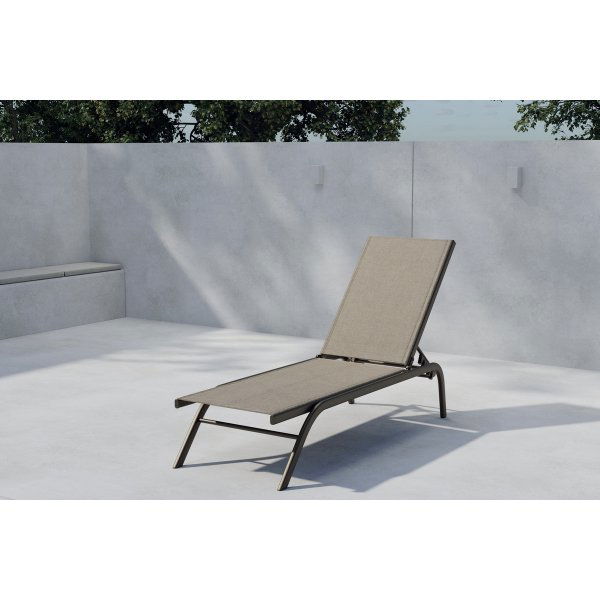 Sols�ng Kastos i st�l/textilene - brun/beige