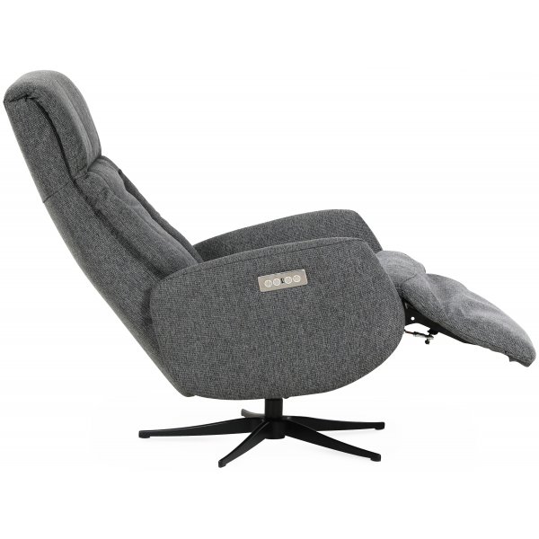 Marbäck lyx reclinerfåtölj (2 el-motorer) inbyggt fotstöd - Ljusgrått tyg Marbäck lyx reclinerfåtölj (2 el-motorer) inbyggt fotstöd - Ljusgrått tyg