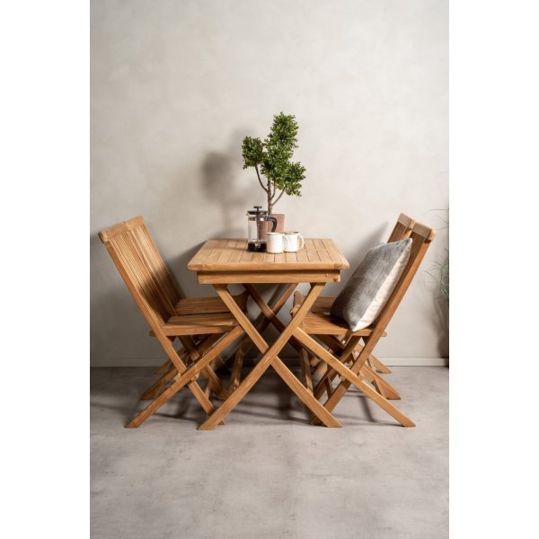 Kenya rektangulär utematgrupp med 4 st Kenya stolar - Teak Kenya rektangulär utematgrupp med 4 st Kenya stolar - Teak