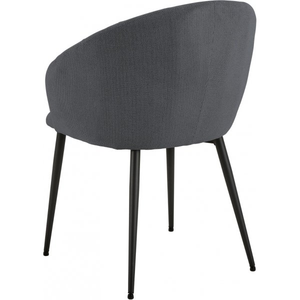 Daniella karmstol - Grå chenille/matt svart Daniella karmstol - Grå chenille/matt svart