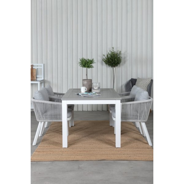 Albany utematgrupp med 4 st Virya stolar - Gr�/Vit