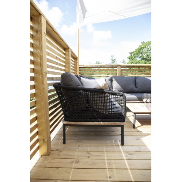 Groupe de salon Andorra - Noir/acacia Groupe de salon Andorra - Noir/acacia