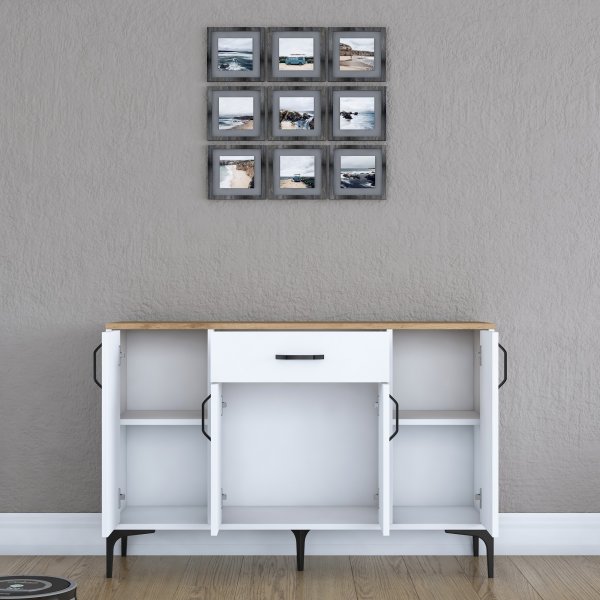 Buffet Jericho 136 - Blanc/noyer