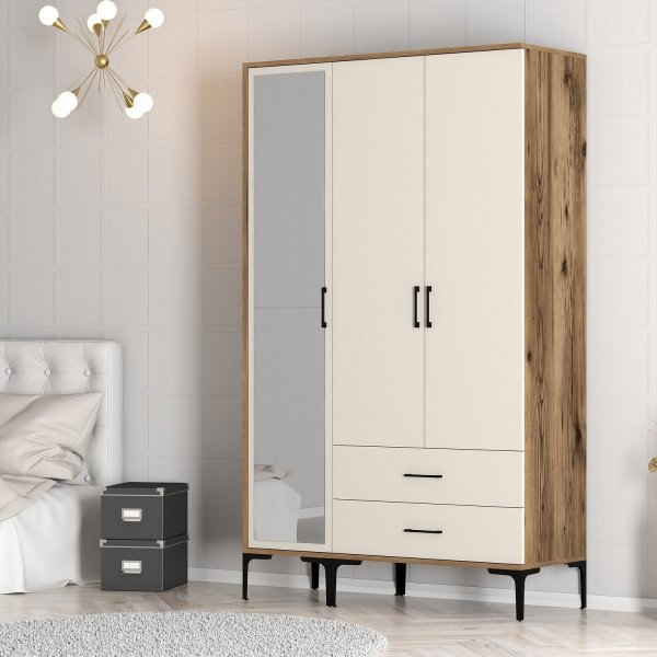 Armoire Kumsal 8 Noyer/crème Armoire Kumsal 8 Noyer/crème