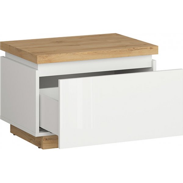 Erla sängbord - Vit/ek Erla sängbord - Vit/ek