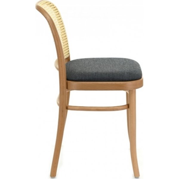 Chaise de salle à manger No 811 avec dossier en rotin - Couleur du cadre et du revêtement en option Chaise de salle à manger No 811 avec dossier en rotin - Couleur du cadre et du revêtement en option