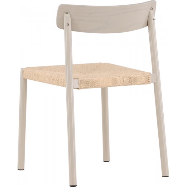 Chaise de salle à manger avec assise en rotin - Greige Chaise de salle à manger avec assise en rotin - Greige