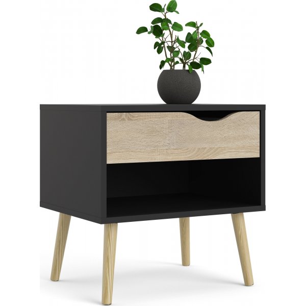 Oslo sngbord - Svart/ek