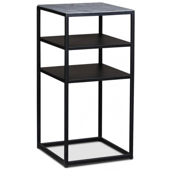 Athlete svart sngbord 70 cm med cement topp