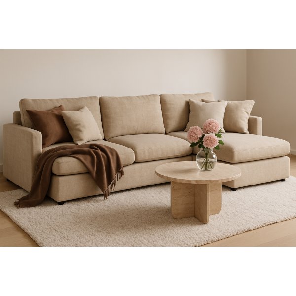 Divansoffa Falkenberg 296 cm - Vändbar divansoffa med pocketfjädrar + Textilvård för möbler Divansoffa Falkenberg 296 cm - Vändbar divansoffa med pocketfjädrar + Textilvård för möbler