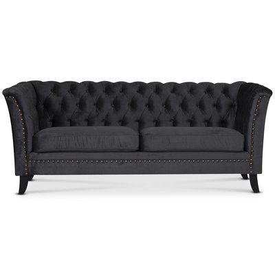 Chesterfield Liverpool 2-sits soffa - Antracitgr sammet