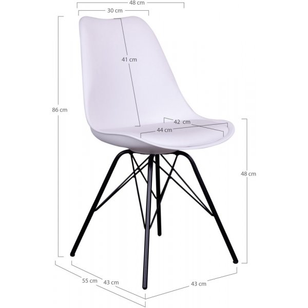 Oslo Matstol - Vit/svart Oslo Matstol - Vit/svart