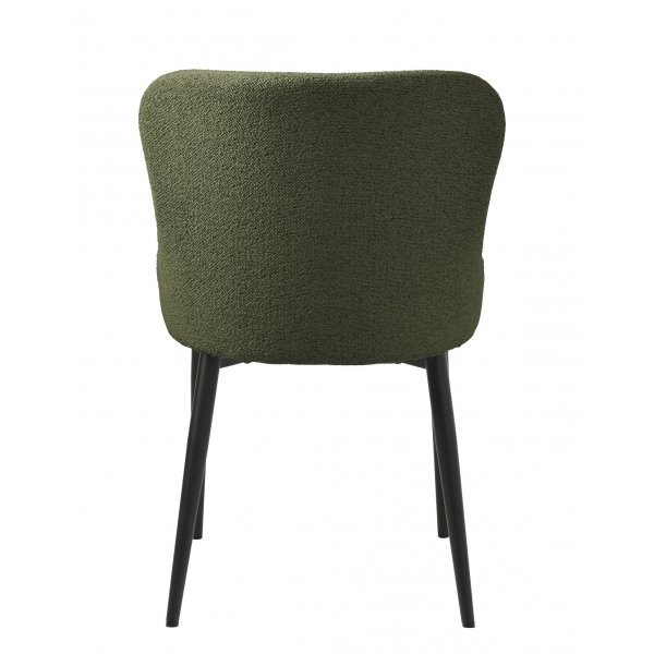 Chaise de salle à manger Boss en tissu bouclé vert Chaise de salle à manger Boss en tissu bouclé vert