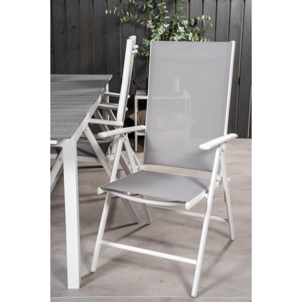 Levels utematgrupp med 6 st Break positionsstolar - Grå/Vit Levels utematgrupp med 6 st Break positionsstolar - Grå/Vit