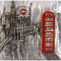 Tavla London Street - Röd telefonkiosk Tavla London Street - Röd telefonkiosk