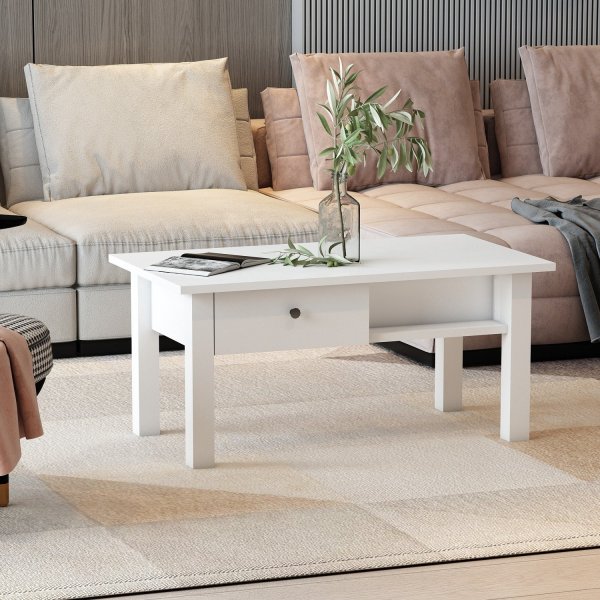 Table basse Lisbon 90 x 50 cm - Blanc Table basse Lisbon 90 x 50 cm - Blanc