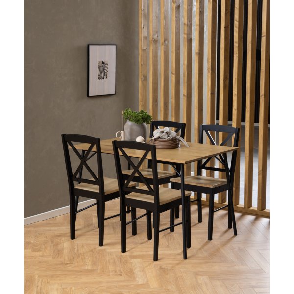 Elvira matstol - Vitpigmenterad/svart