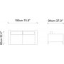 Jade 2-sits soffa - Bl
