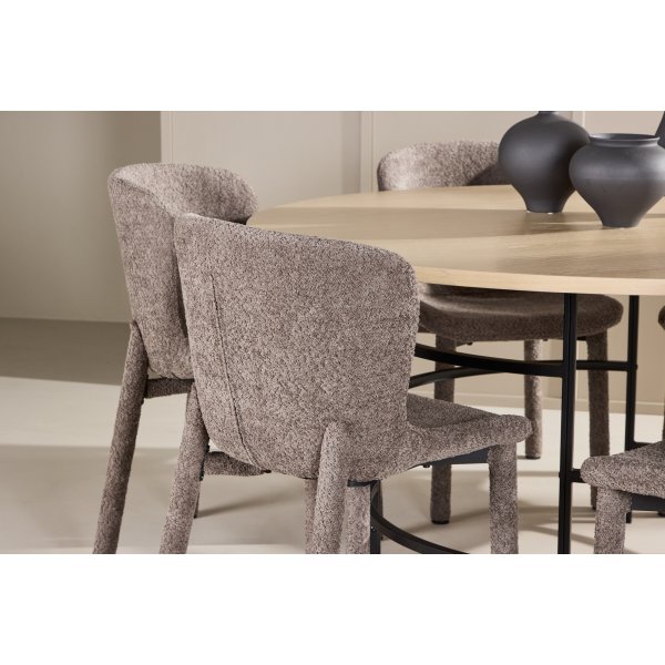 Matbord Copenhagen med 6 st Astoria stolar - Brun/svart/whitewash + 4.00 x Möbeltassar Matbord Copenhagen med 6 st Astoria stolar - Brun/svart/whitewash + 4.00 x Möbeltassar