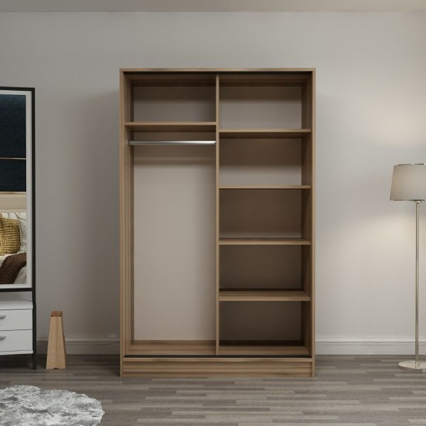Kapusta kledingkast 120 cm - Antraciet/eiken Kapusta kledingkast 120 cm - Antraciet/eiken