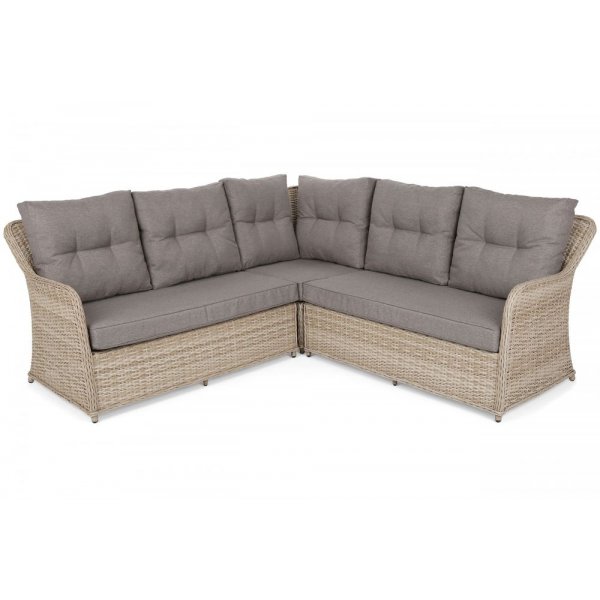 Hörnsoffa Bergamo med fåtölj & bord - Beige/beige melerad Hörnsoffa Bergamo med fåtölj & bord - Beige/beige melerad