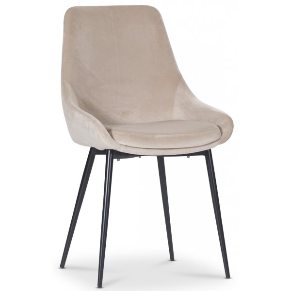 Plaza matgrupp, marmorbord med 4 st Theo sammetsstolar - Beige/Gr/Svart