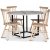 Groupe de salle  manger Sintorp, table  manger ronde 115 cm avec 4 chaises en rotin Orust huil blanc - Marbre blanc (Stratif