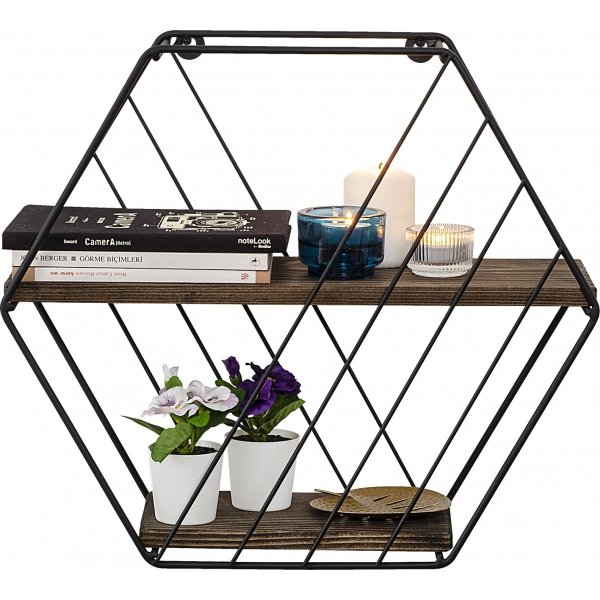 Liliales vägghylla - Svart/natur Liliales vägghylla - Svart/natur