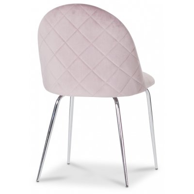 Plaza velvet stol - Ljusrosa / Krom + Mbelvrdskit fr textilier