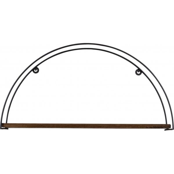 Indicum wandplank - Zwart/walnoot