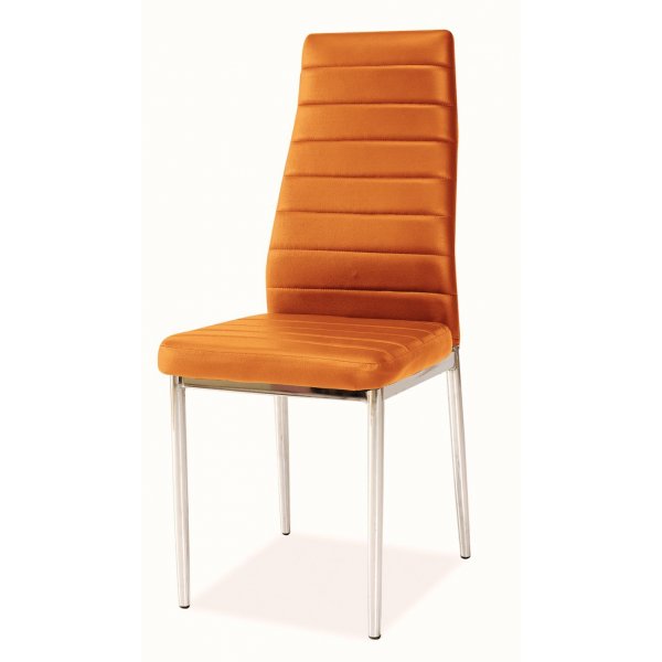 Matstol Camarillo - Orange (Sammet) / Krom