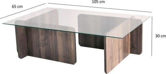 Table basse Escape aux bords arrondis 105 x 65 cm - Noyer Table basse Escape aux bords arrondis 105 x 65 cm - Noyer