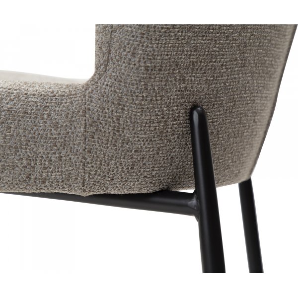 Tabouret de bar Glam - Boucle terre galet/noir Tabouret de bar Glam - Boucle terre galet/noir
