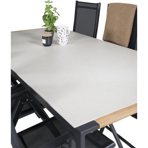 Texas utematgrupp med 6 st Break stolar - Svart/Gr/Natur