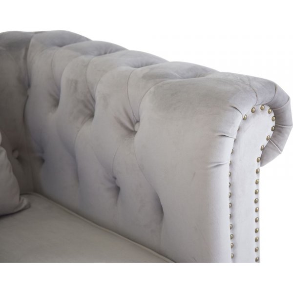 Churchill chesterfieldfåtölj - Ljusgrå sammet Churchill chesterfieldfåtölj - Ljusgrå sammet