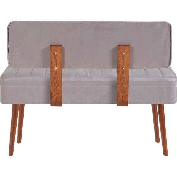 Vina sittbnk med ryggstd - Valnt/gr