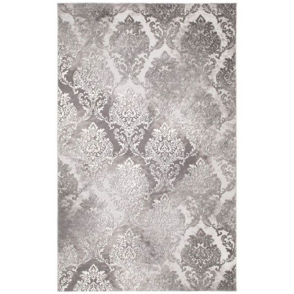 Tapis tissé machine Médaillon Galya - Gris Tapis tissé machine Médaillon Galya - Gris