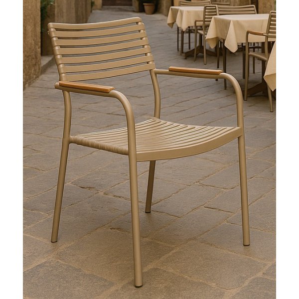 Stapelbar utestol beige - Pino