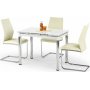 Aldona matbord 96-142 cm - Vit/krom