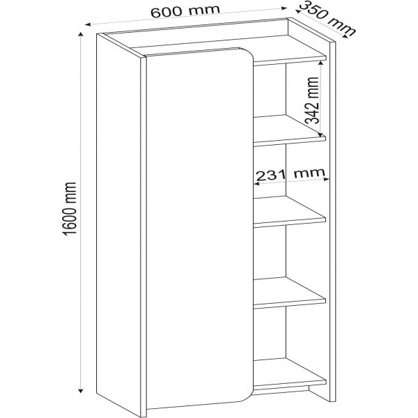Bibliothque Suave - Noyer clair/beige