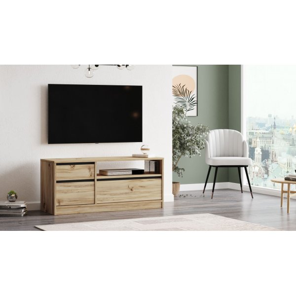 Luvio TV-bänk 7 - Ek/svart Luvio TV-bänk 7 - Ek/svart